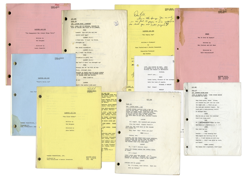 Lot of 10 Scripts Owned by Redd Foxx -- 8 ''Sanford & Son'' Scripts, ''The Jacksons'' Script & Series Premiere Script of ''Sanford & Son'' Spinoff Show, ''Grady'' -- From Redd Foxx Estate
