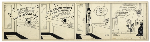 Chic Young Hand-Drawn Blondie Comic Strip From 1940 Titled How Can He Sell Strawberries