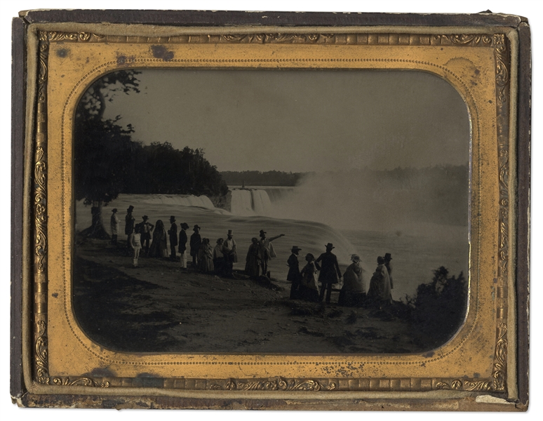 Large Half-Plate Ambrotype of Niagara Falls -- From the Estate of Civil War General John Homer Howe, Circa 1865