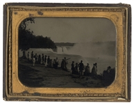 Large Half-Plate Ambrotype of Niagara Falls -- From the Estate of Civil War General John Homer Howe, Circa 1865