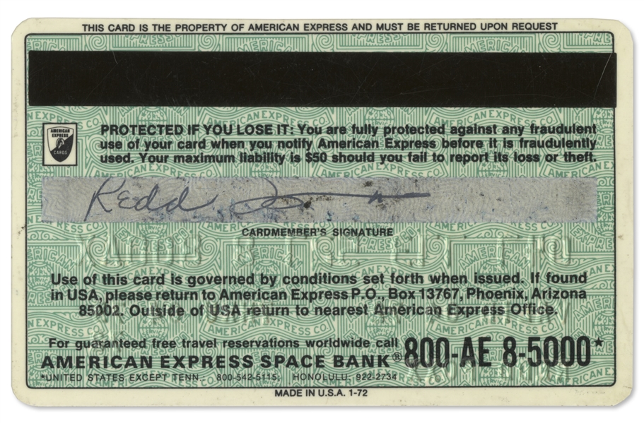 Redd Foxx Signed Credit Card From 1972 -- 3 Months After Premiere of ''Sanford and Son'' -- From the Redd Foxx Estate