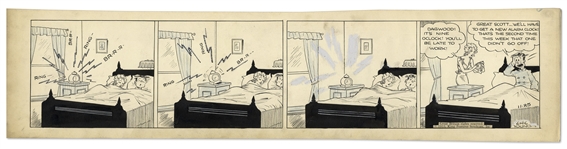 Chic Young Hand-Drawn Blondie Comic Strip From 1933 Titled Lend Me an Ear