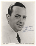 Jimmy Dorsey 8 x 10 Signed Photo -- Boldly Signed in Ink, To Clyde Haney / Sincerely / Jimmy Dorsey -- Near Fine