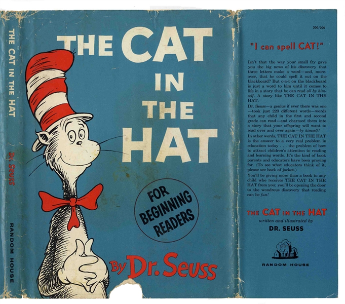 Dr. Seuss ''Cat in the Hat'' -- First Printing Copy With Dust Jacket -- 1957