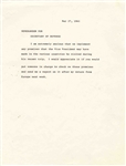 Important Memo From JFK, Expressing Concern Over Promises Made by Vice President Johnson -- ...I am extremely anxious that we implement any promises that the Vice President may have made...