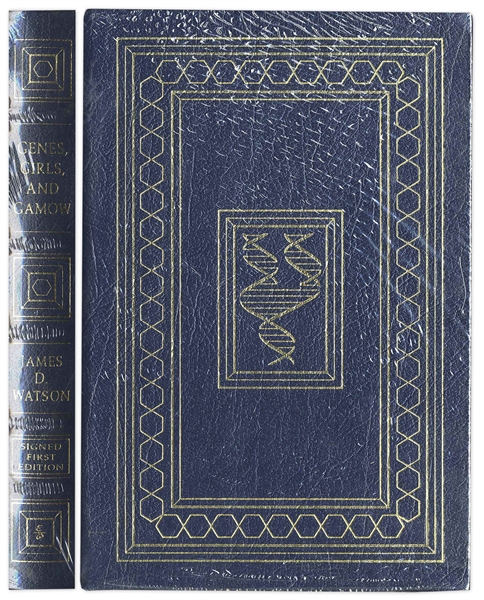 James D. Watson ''Genes, Girls, and Gamow'' Signed Book -- Easton Press Edition, Leather Bound & 22kt. Gold Detailing -- Fine