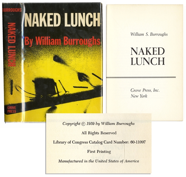 William Burroughs' ''Naked Lunch'' First U.S. Printing -- With First State Dust Jacket