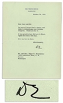 Dwight D. Eisenhower Typed Letter Signed as President -- Thanking His Brother for the Birthday Wishes