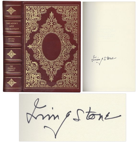 Irving Stone Signed Limited Edition of ''The Agony and the Ecstasy'' -- Fine