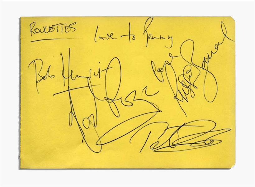 Album Page Signed by the Early 60s Brit Band, The Roulettes -- Measures 6'' x 4.5'' -- Very Good Condition