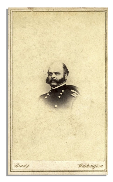 General Ambrose Burnside CDV -- Mathew Brady Backstamp