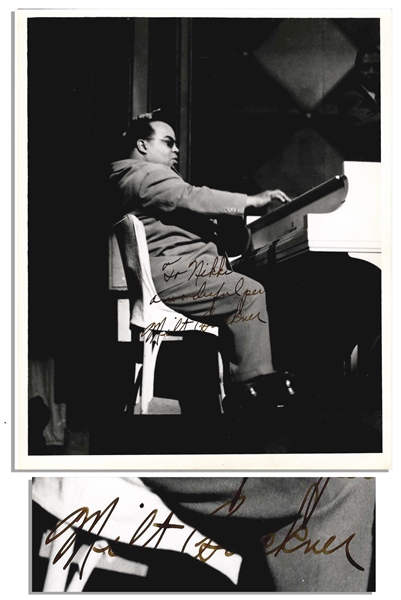 Jazz Pianist Milt Buckner Signed 8'' x 10'' Glossy Photo -- ''To Nikki / a wonderful person / Milt Buckner'' -- Very Good Condition