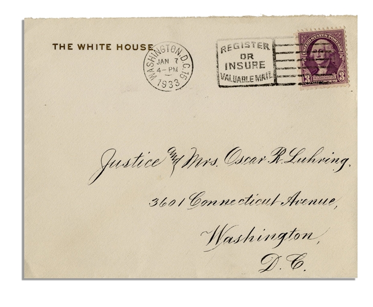 1930s Invitation From U.S. Polish Ambassador -- 5.5'' x 4.5'' -- With White House Envelope From 1933 -- Very Good Condition