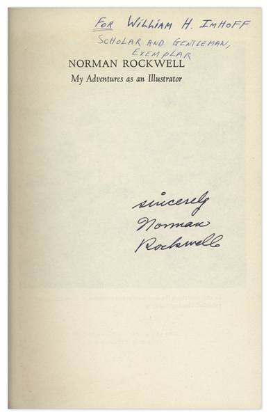 Norman Rockwell Autobiography ''My Adventures as an Illustrator'' Signed