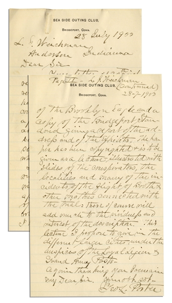 Lincoln Assassination Letter -- Signed by Doctor in Charge of Mary Surratt & Other Conspirators