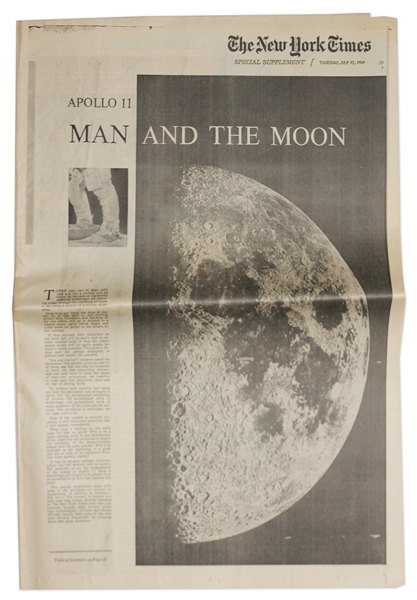''The New York Times'' Reports the Apollo 11 Moon Mission Take Off -- ''Astronauts Speeding Toward the Moon''