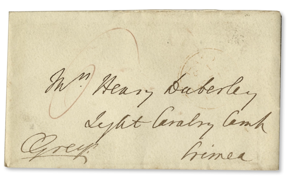 Crimean War Letter to Mrs. Henry Duberley Regarding Duberley's Efforts at Sevastopol -- 1854