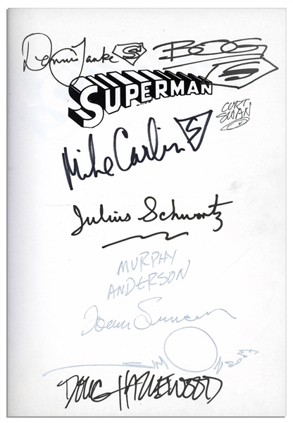 ''Superman From the 30s to the 70s'' -- Signed by 9 of Superman's Contributors Including Illustration Team Curt Swan & Murphy Anderson & ''Death of Superman'' Artists Janke and Bogdanove