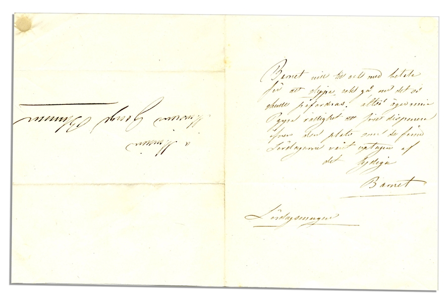 Jenny Lind ''Swedish Nightingale'' Autograph Letter Signed