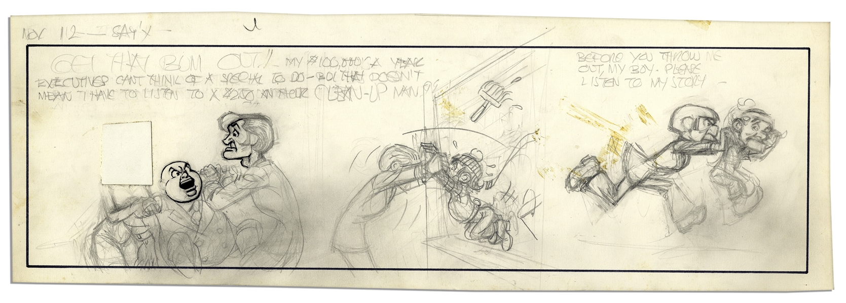 Lot Detail - Al Capp ''Li'l Abner'' Unfinished Hand-Drawn Comic Strip