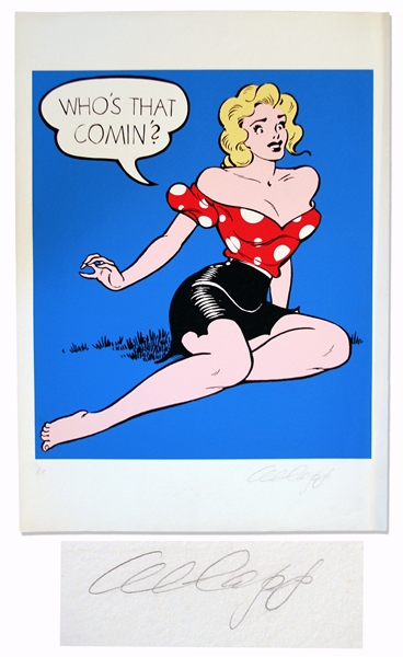 Colorful ''Li'l Abner'' Artist Proof -- Daisy Mae Asks ''Who's That Comin'?'' -- Artist Proof Signed ''Al Capp'' in Pencil -- Measures 22'' x 29.5'' -- Near Fine -- From the Al Capp Estate