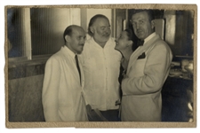 Original Photograph of Ernest Hemingway, His Rumored Mistress Adriana Ivancich & Friends at La Floridita Bar in Havana, Cuba