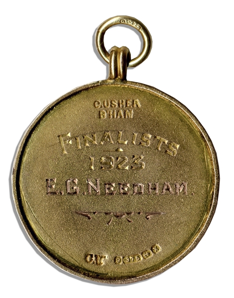 Ernest Needham Gold Medal From a 1923 Soccer Tournament