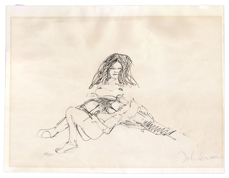John Lennon Signed ''Bag One'' Print Depicting Lennon & Yoko Ono -- Limited Edition #48 of 300 -- With COA From Roger Epperson