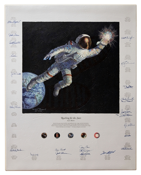 ''Reaching for the Stars'' Print by Alan Bean Signed by 24 Astronauts