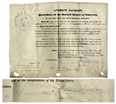 Andrew Jackson 1834 Naval Appointment Signed as President