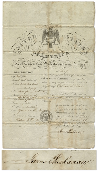 James Buchanan 1848 Passport Signed