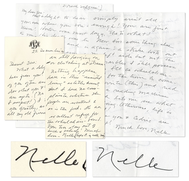 2 Harper Lee Autograph Letters Signed, Discussing ''To Kill a Mockingbird'' Screenwriter --  ''...Horton was most dear to me. His death was like his life-- quiet and unassuming...''