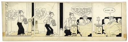 Chic Young Hand-Drawn Blondie Comic Strip From 1949 Titled Nothing Less Than Fates Own Hand