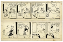 2 Chic Young Hand-Drawn Blondie Comic Strips From 1958