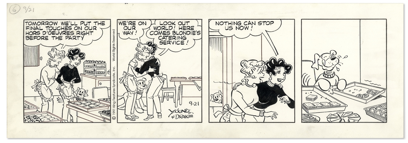 ''Blondie'' Comic Strip From 1991 -- A Glitch in the Catering Business