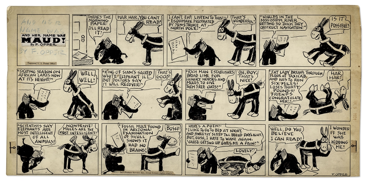 ''And Her Name Was Maud'' Sunday Comic Strip by Frederick Opper From 1931