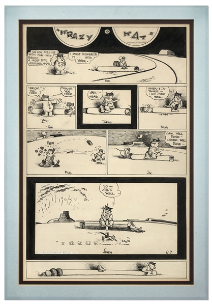 ''Krazy Kat'' Sunday Comic Strip by George Herriman From 7 November 1943