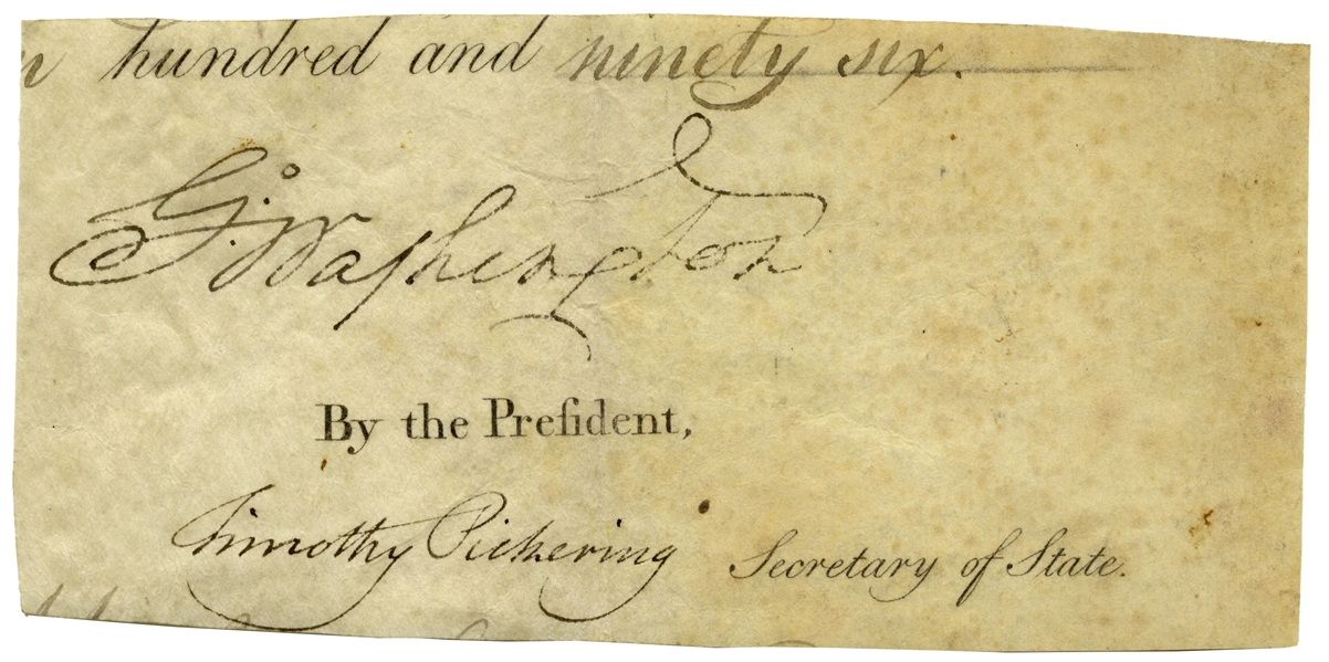 George Washington Signature as President -- With University Archives COA