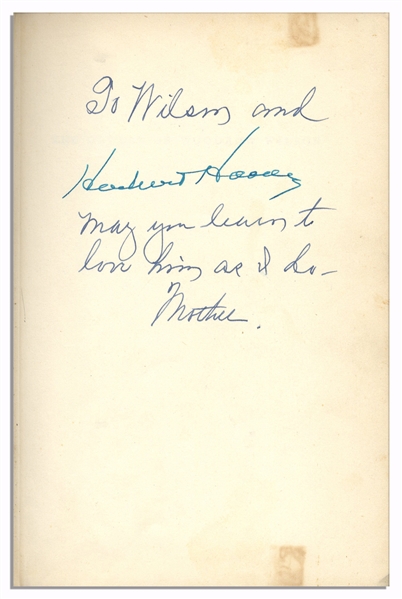 Herbert Hoover Signed ''The Ordeal of Woodrow Wilson''