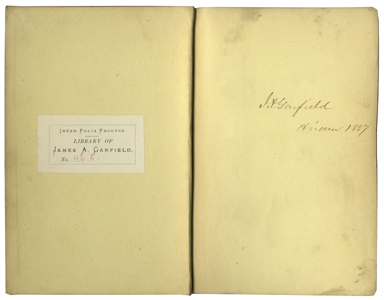 James Garfield Signed Book -- From Garfield's Own Library, With His Personal Library Label