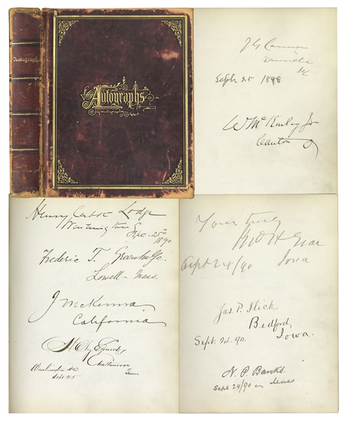 19th Century Autograph Book Signed by 153 Luminaries -- Includes President William McKinley, Henry Cabot Lodge & Nathaniel Banks