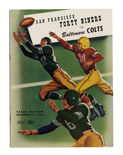 Baltimore Colts vs. San Francisco 49ers Program -- 13 December 1953, Kezar Stadium 