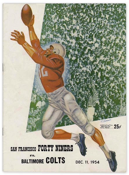 Baltimore Colts vs. San Francisco 49ers Program -- 11 December 1954, Kezar Stadium -- 22pp. -- Cover Slightly Worn; Very Good Condition