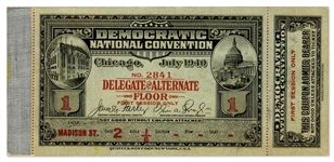 July 1940 United States Democratic National Convention Floor Ticket