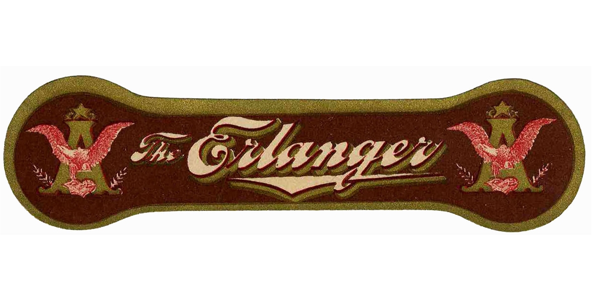 Anheuser-Busch Erlanger Neck Label -- Brewed From 1883-1906 -- Near Fine Condition