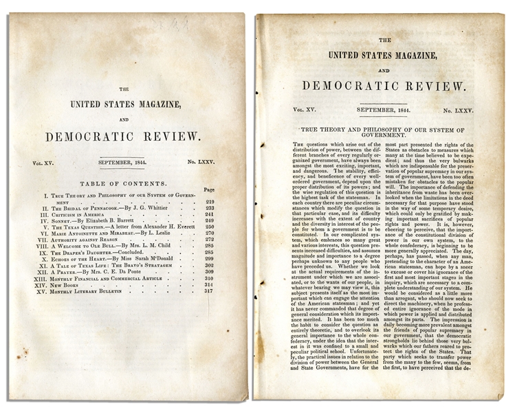 ''The Texas Question: A Letter from Alexander H. Everett'' From ''The United States Magazine and Democratic Review'' -- 1844