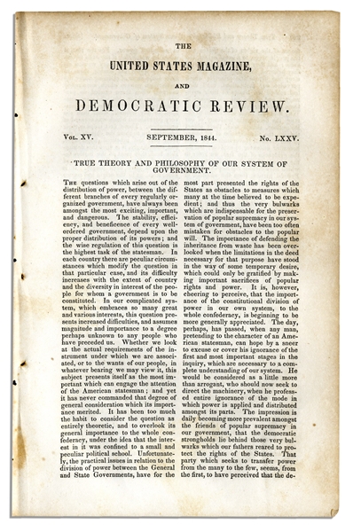 ''The Texas Question: A Letter from Alexander H. Everett'' From ''The United States Magazine and Democratic Review'' -- 1844
