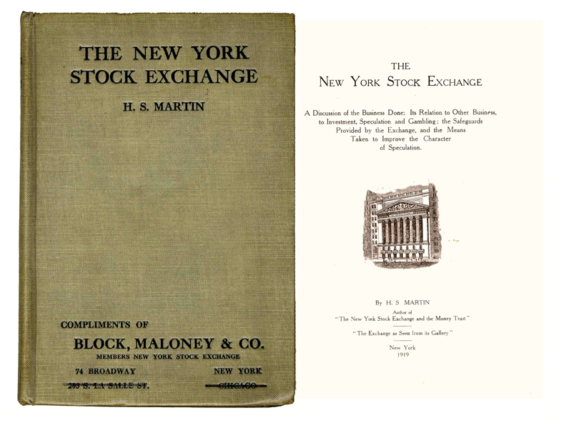 1919 Rare Investment Book -- ''The New York Stock Exchange''