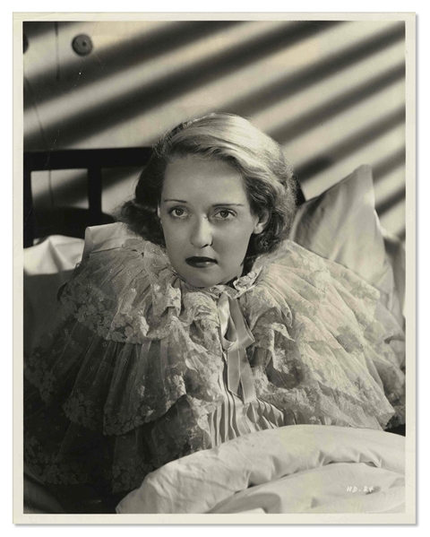 1935 Bette Davis Photo From ''Dangerous'' -- Stamped by Photographer Bert Six to Verso -- 8'' x 10'' -- Crease to Corner, Very Good