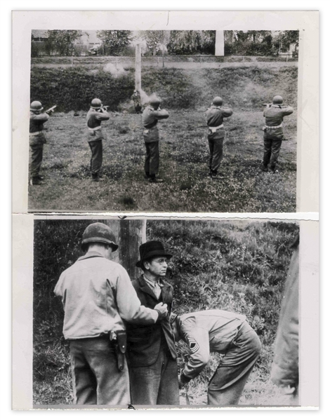 Two WWII Photographs Showing the Execution of Nazi Spy Richard Jarczyk